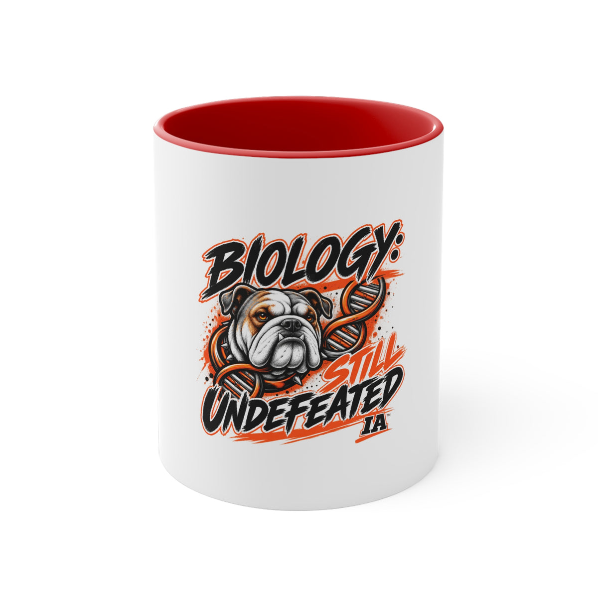 BIOLOGY: STILL UNDEFEATED — IA 11oz Accent Mug
