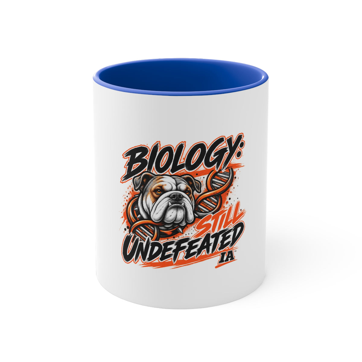 BIOLOGY: STILL UNDEFEATED — IA 11oz Accent Mug